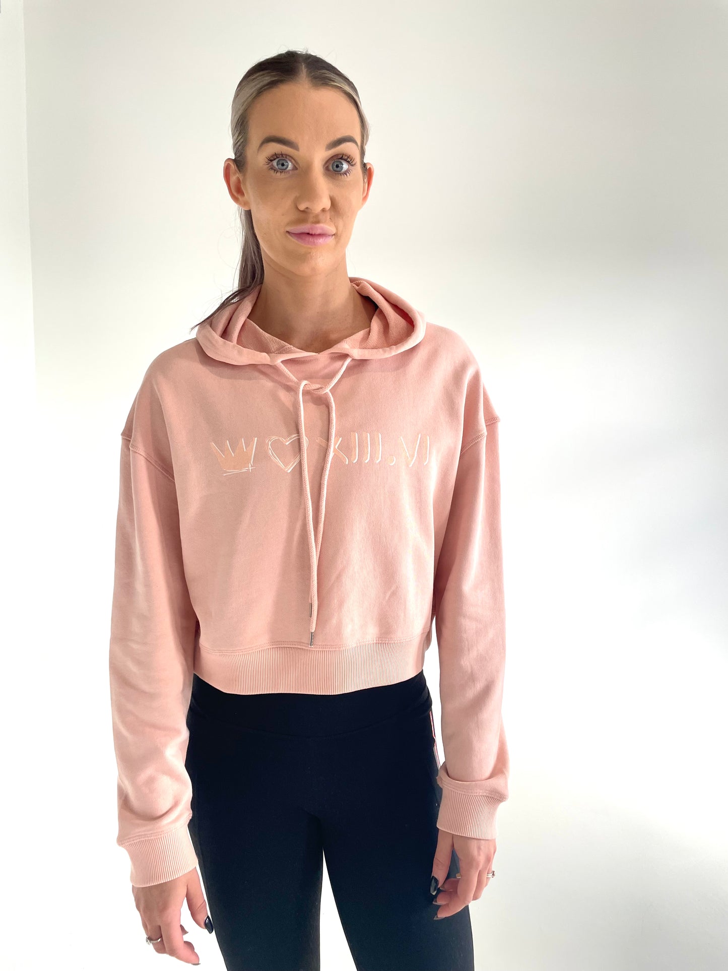 Elements Crop Hoodie - Coral