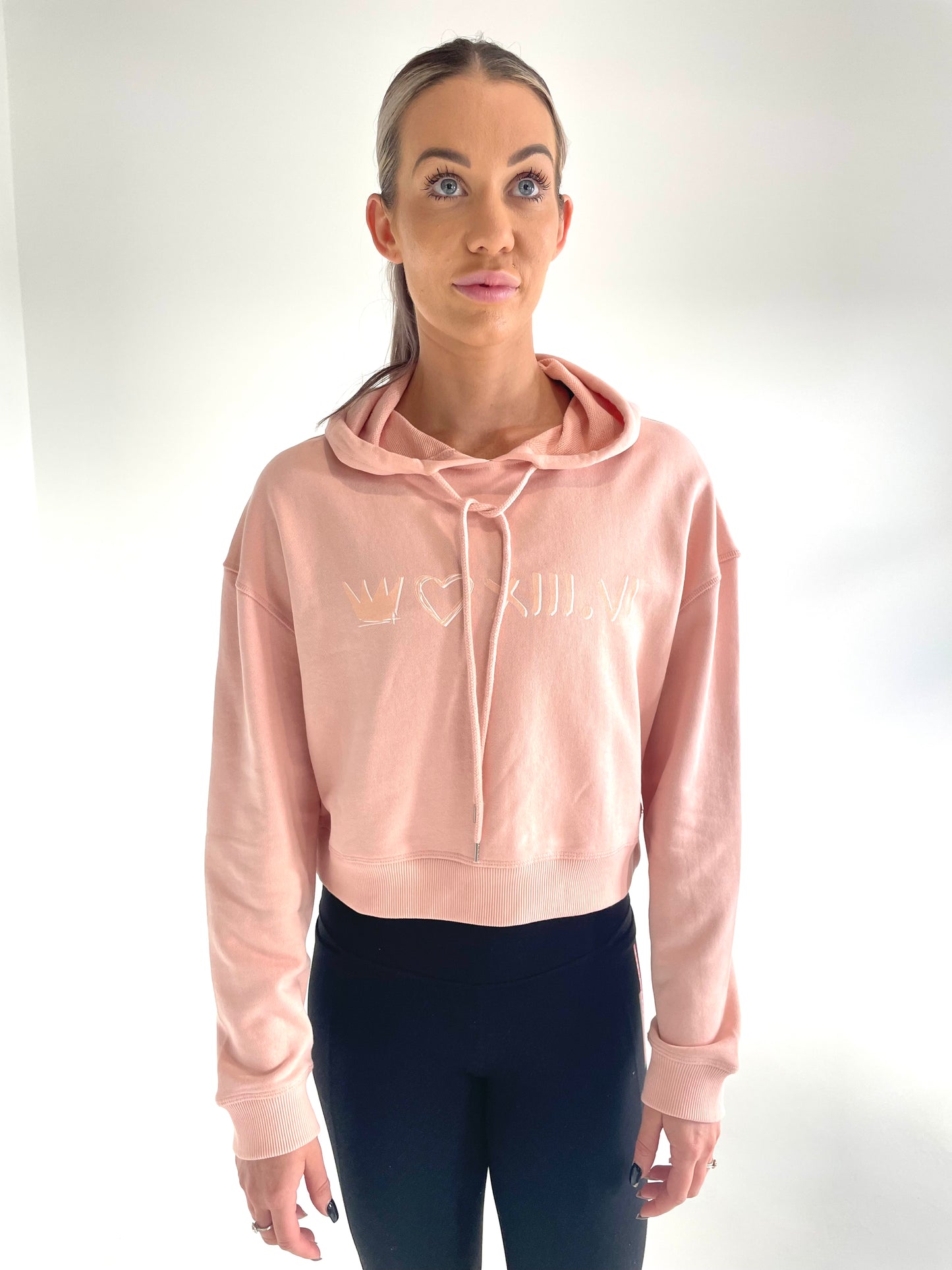 Elements Crop Hoodie - Coral