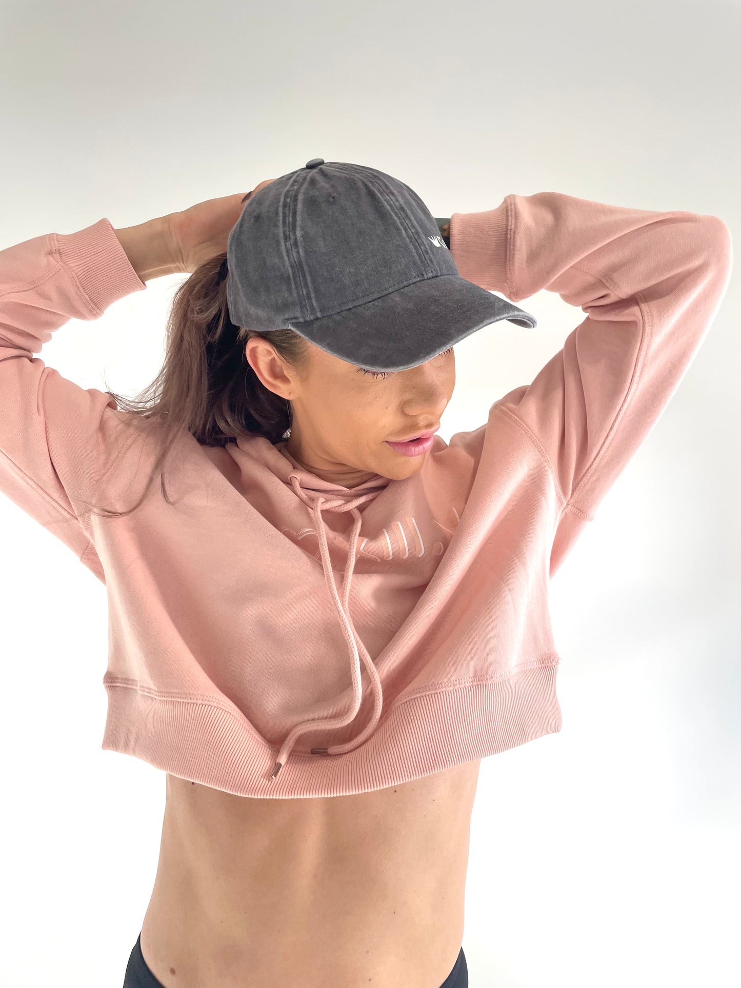 Elements Crop Hoodie - Coral