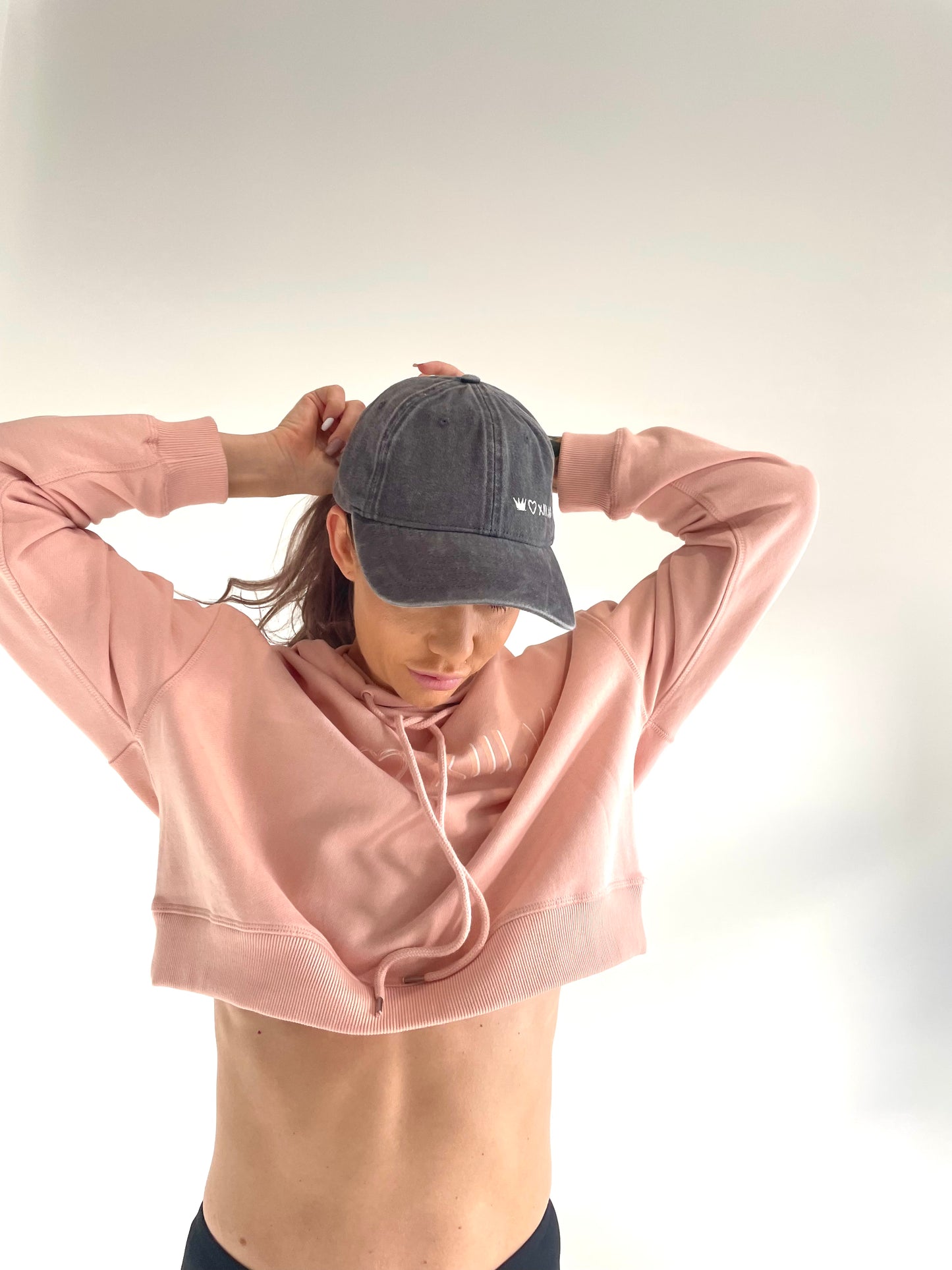 Elements Crop Hoodie - Coral
