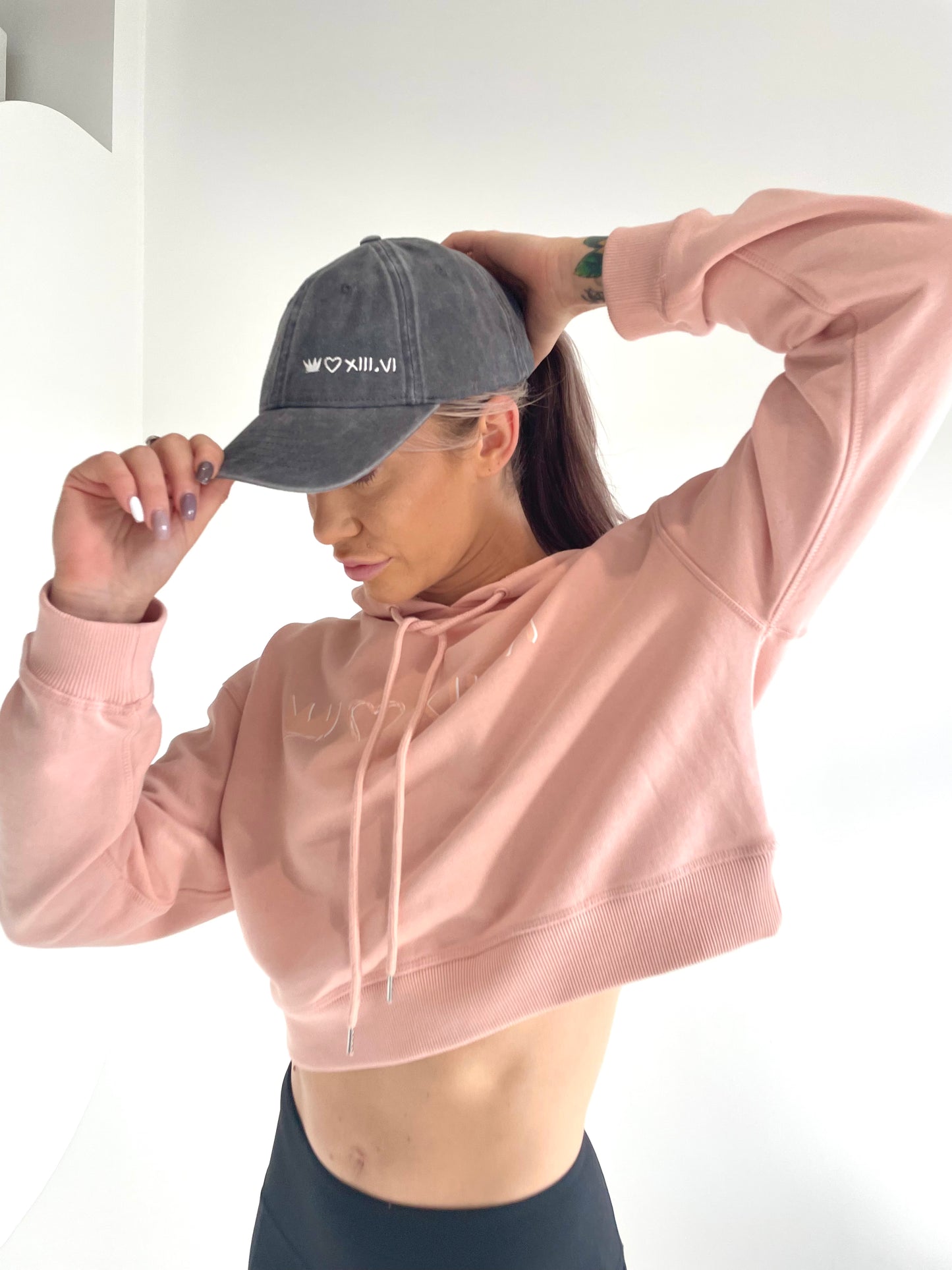 Elements Crop Hoodie - Coral