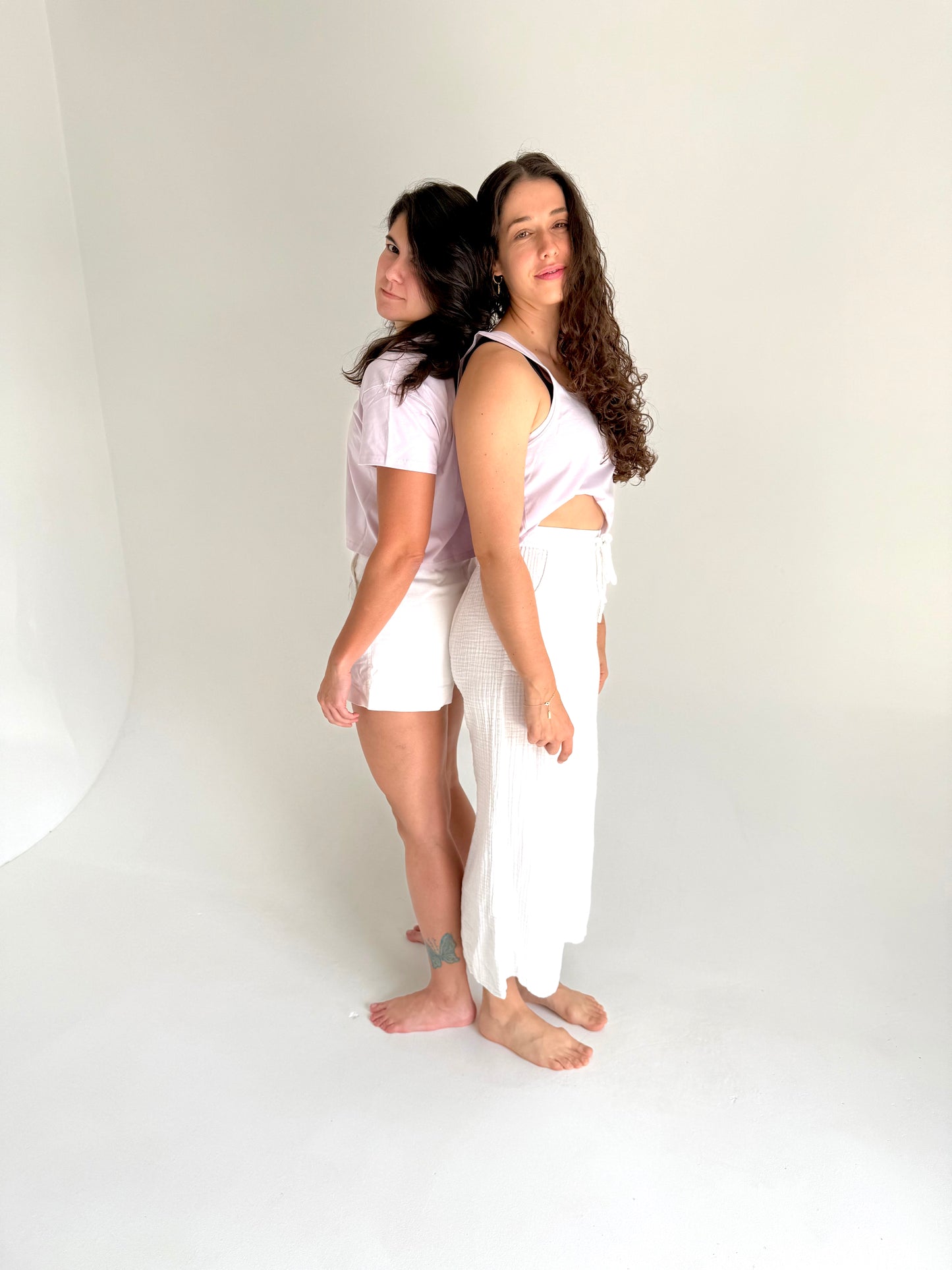 VÆA Crop Singlet – Orchid | White Logo