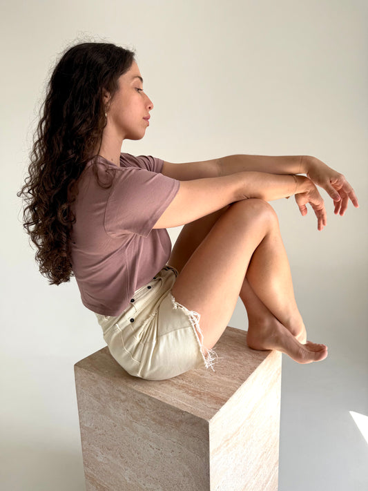 VÆA Crop Tee – Harvest Rose | Harvest Rose Logo