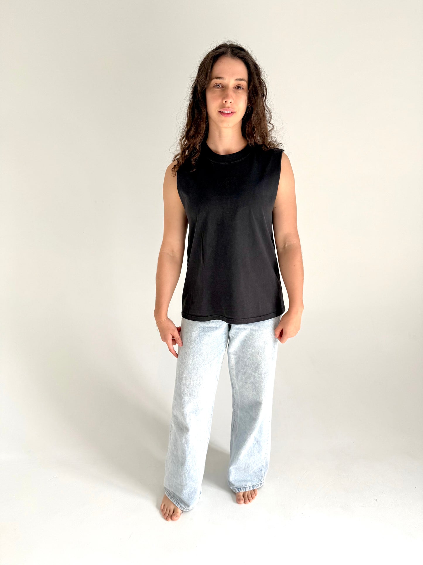 VÆA Heavy Faded Tank – Obsidian | Stealth