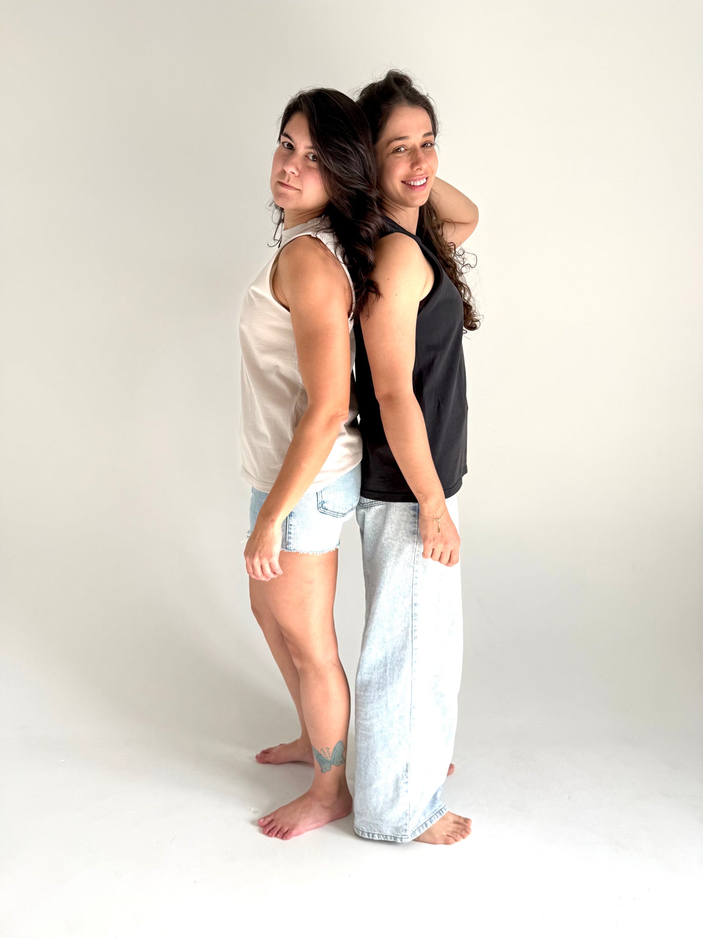 VÆA Heavy Faded Tank – Alabaster | White Logo