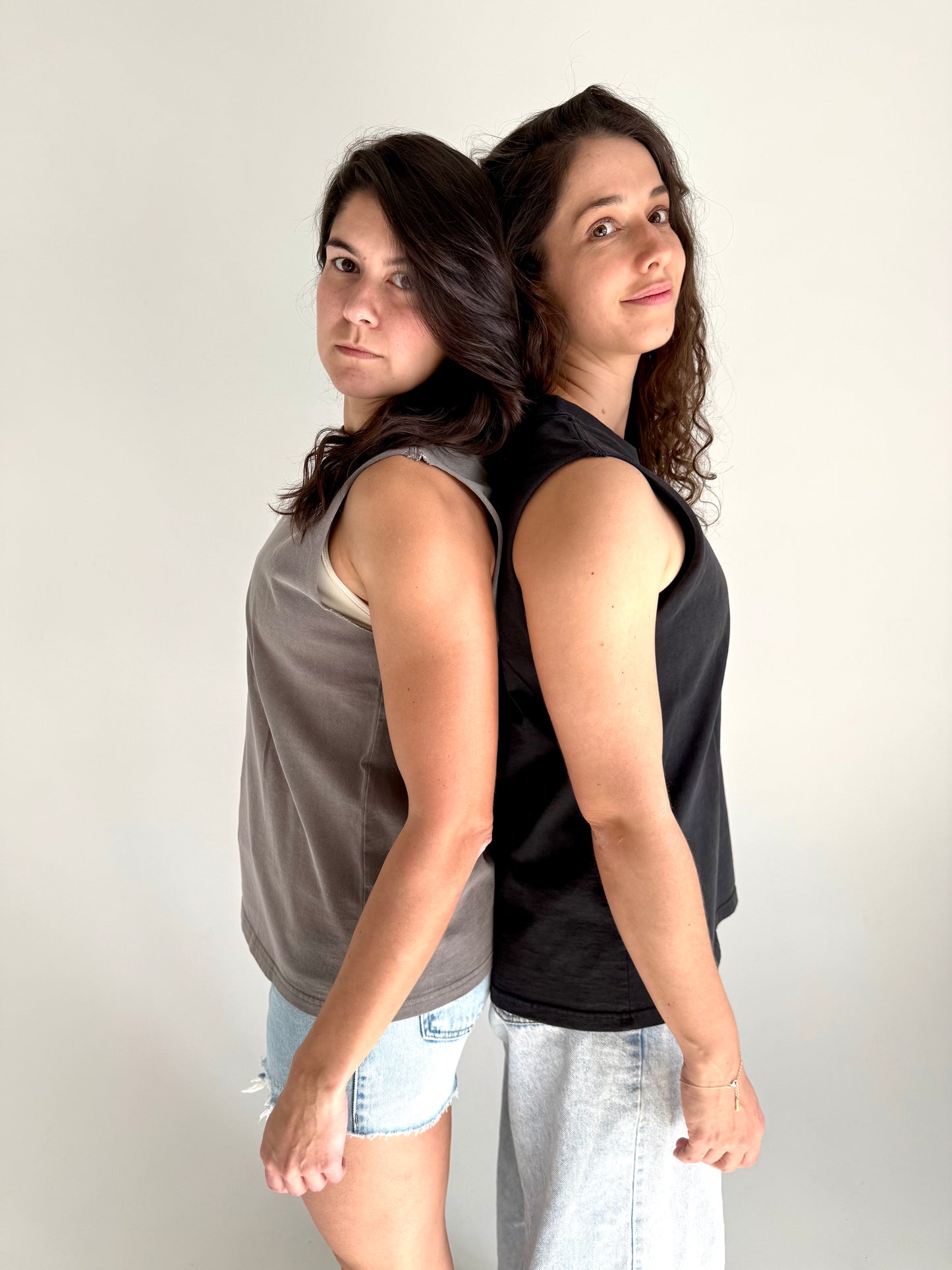 VÆA Heavy Faded Tank – Storm Grey | Orchid Logo