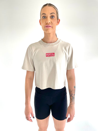 Logo0 Premium Crop Tee Alabaster
