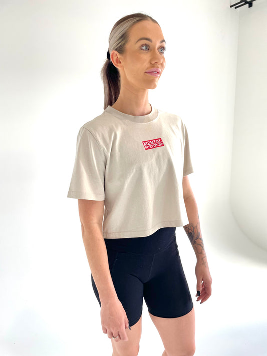 Logo0 Premium Crop Tee Alabaster