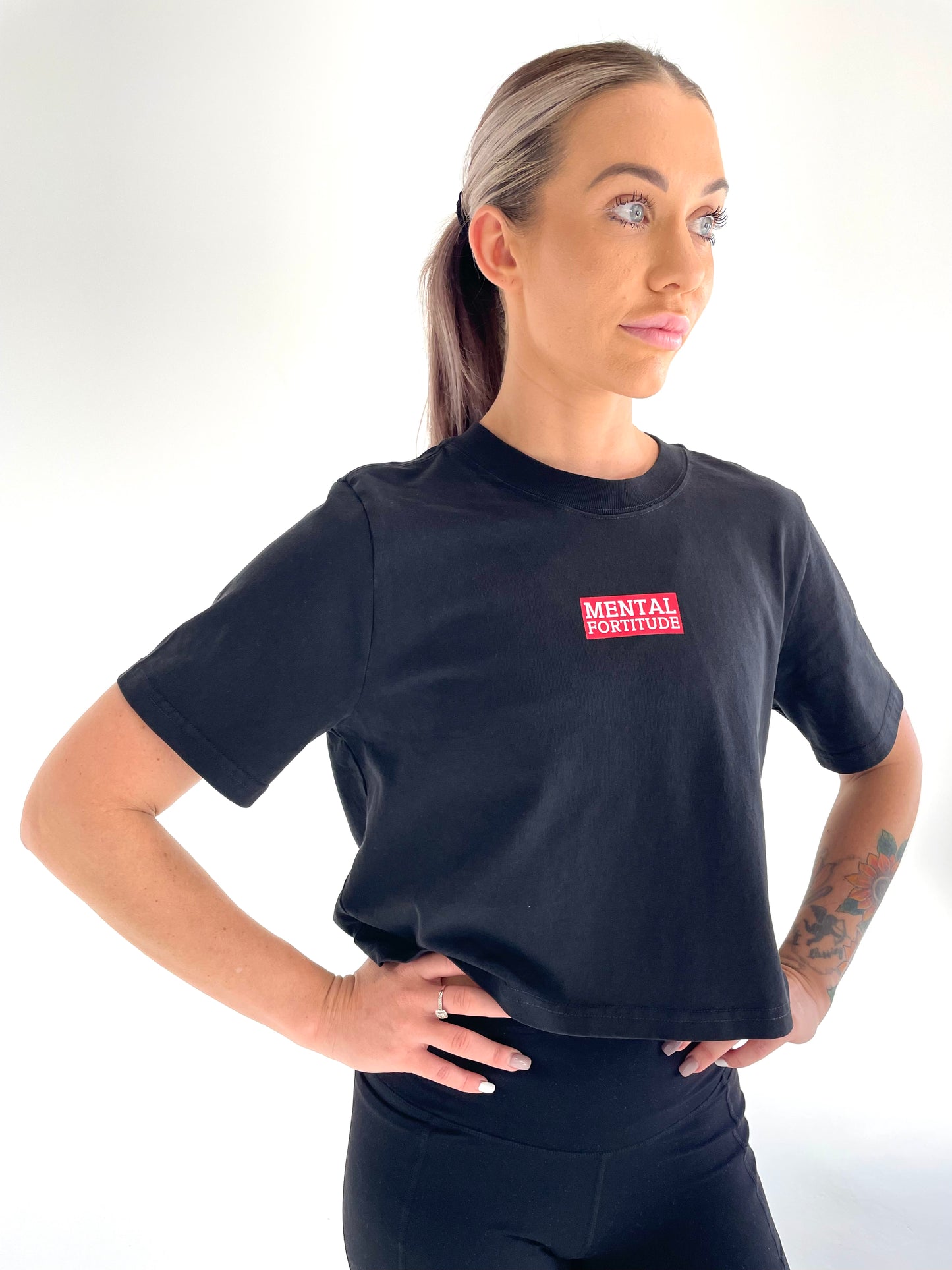 Logo0 Premium Crop Tee Carbon