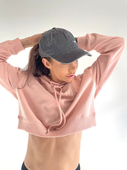 Elements Crop Hoodie - Coral
