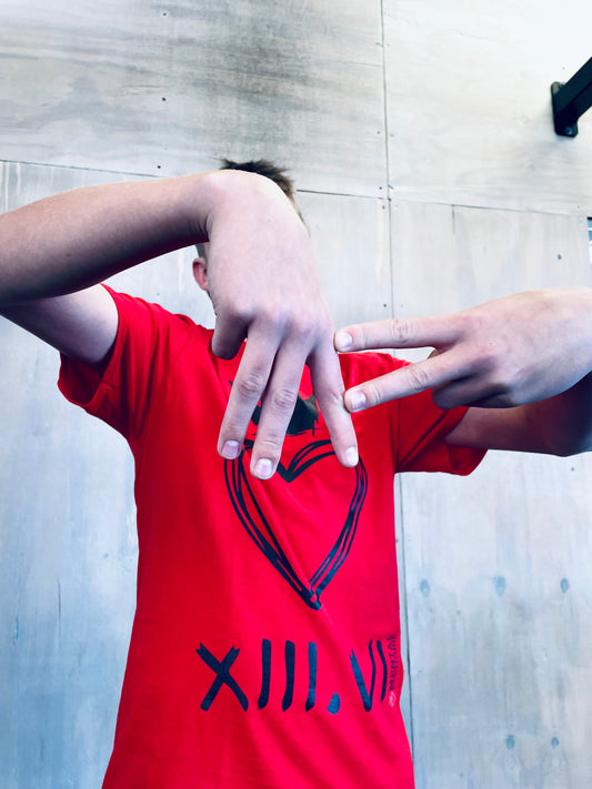 Mental Fortitude Carbon Heartcrown Tee Red| Revolution in Resilience with High-Performance Apparel