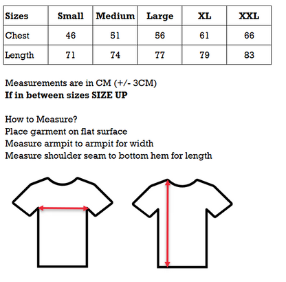 Mental Fortitude Essential Soft Tee Size Chart