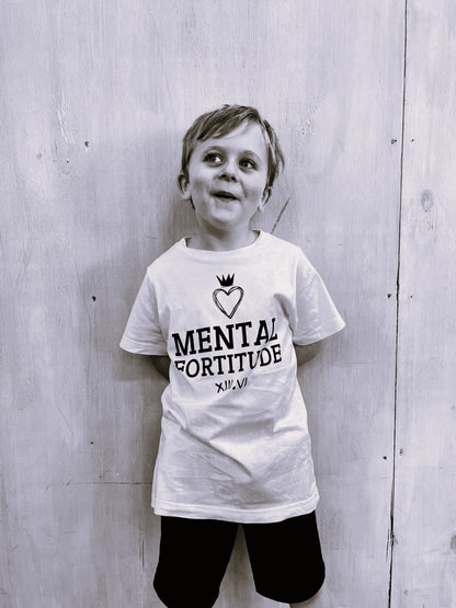 Mental Fortitude Kids Stacked Logo Tee | Empower Activewear for the whole Family