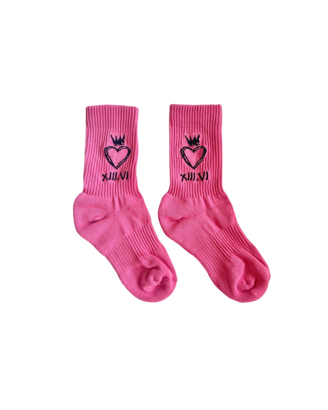 Heartcrown Crew Socks - Signal Pink