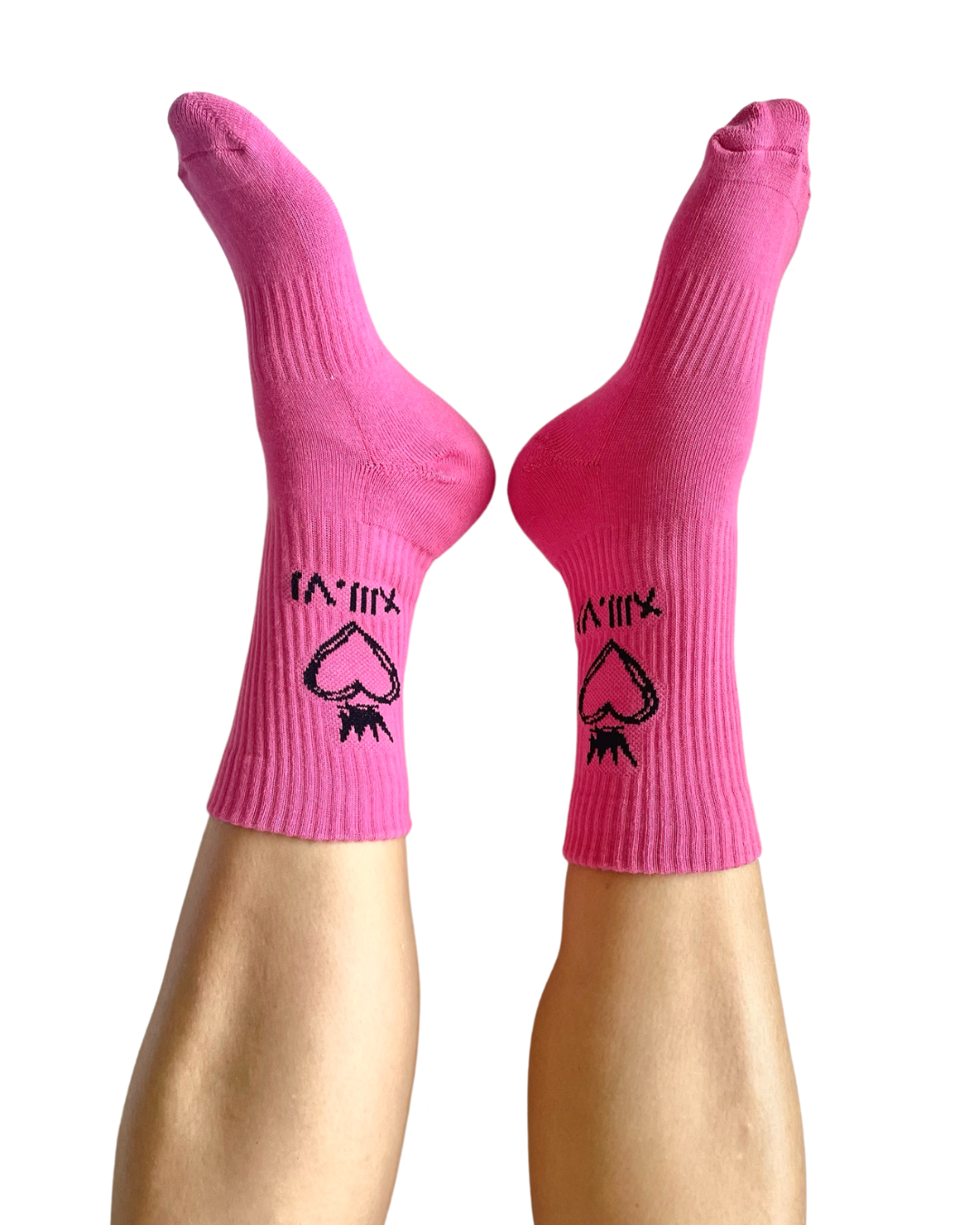 Heartcrown Crew Socks - Signal Pink