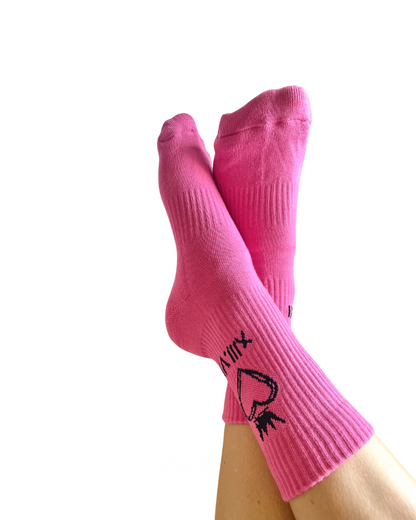 Heartcrown Crew Socks - Signal Pink